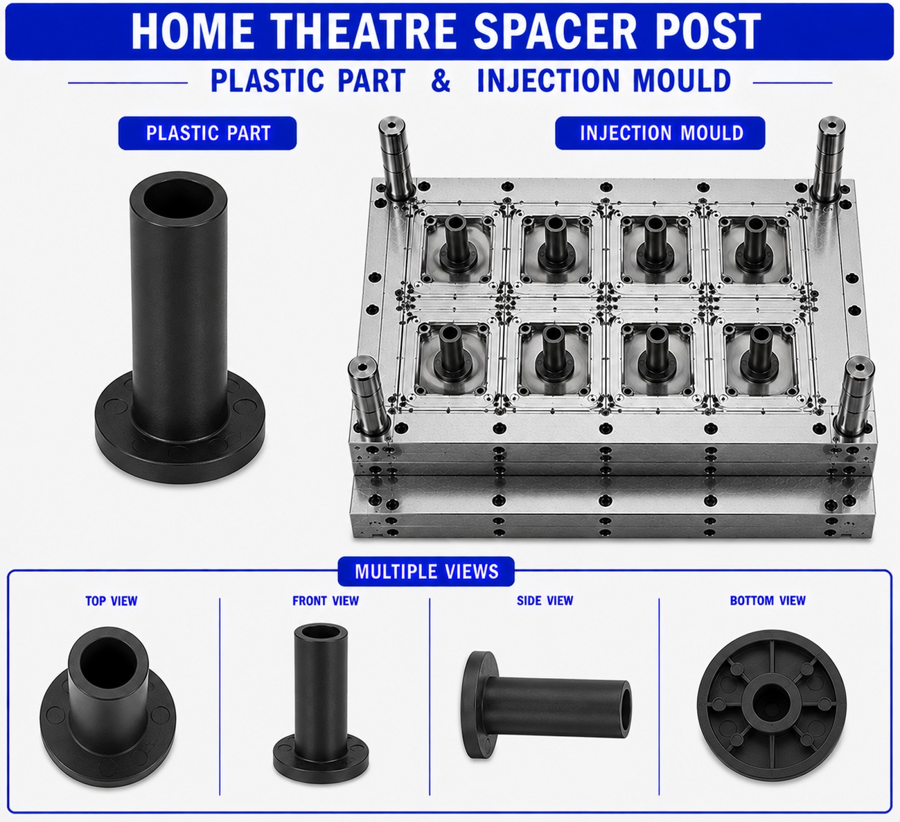 Home Theatre Plastic Spacer Post Mould and Moulding Service
